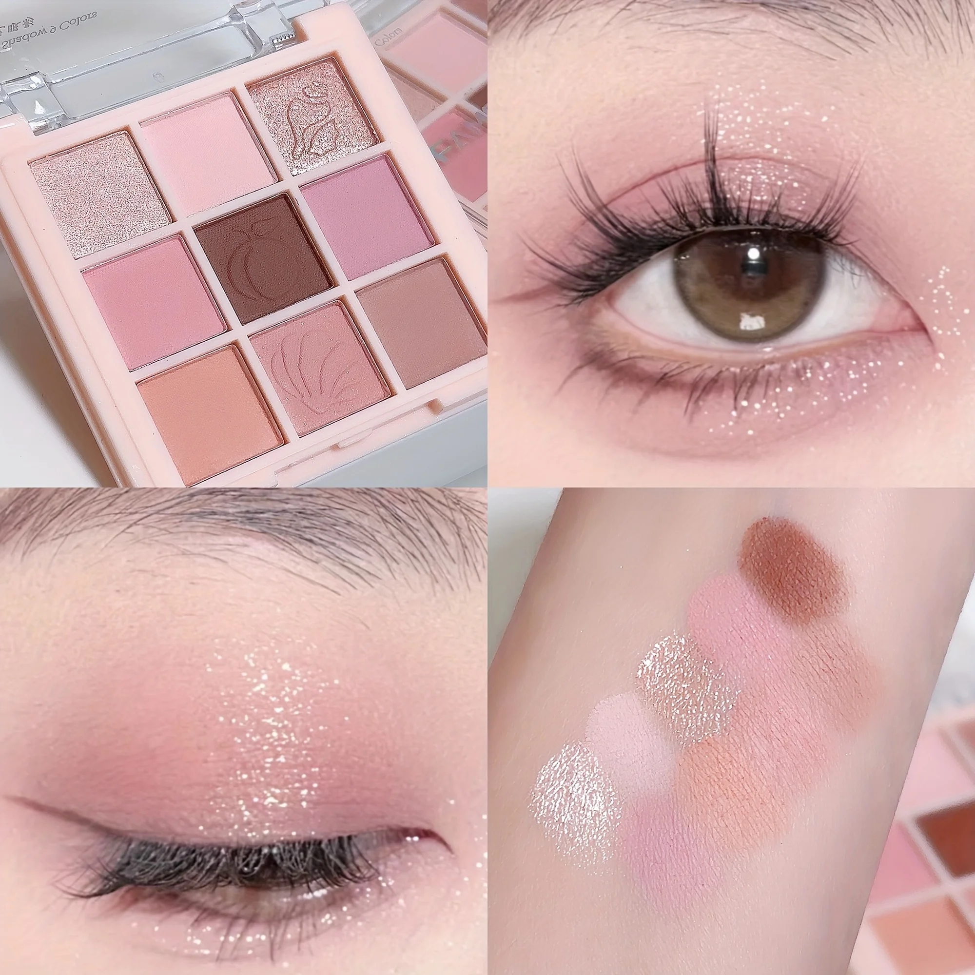 Palette di ombretti a 9 colori in tè al latte, tonalità terrestri, tonalità opache e luccicanti, look morbido e fumé, polvere senza volare, perfetta da indossare ogni giorno