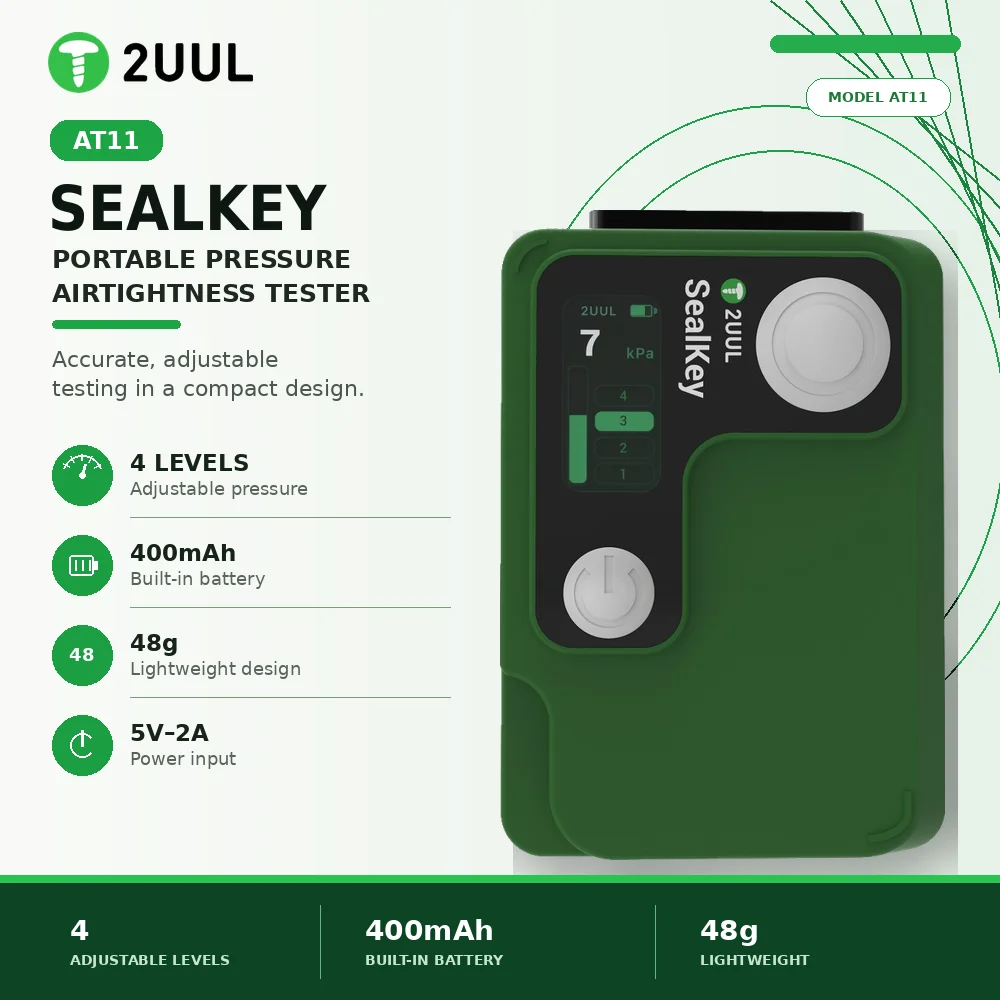 2UUL AT11 SealKey Portable Adjustable Pressure Phone Airtightness Tester for Cell Phone Repair Airtightness Testing Tools