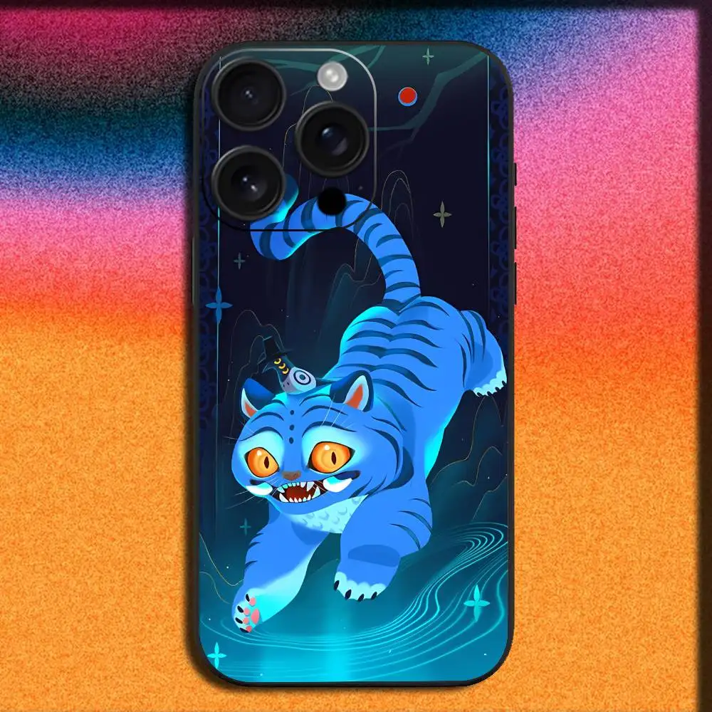 D-Demon H-Hunters Derpy T-Tiger Funda de teléfono para iPhone 17,16,15,14,13,12,Pro,Max,Plus,E,SE4,Air,Mini Funda negra