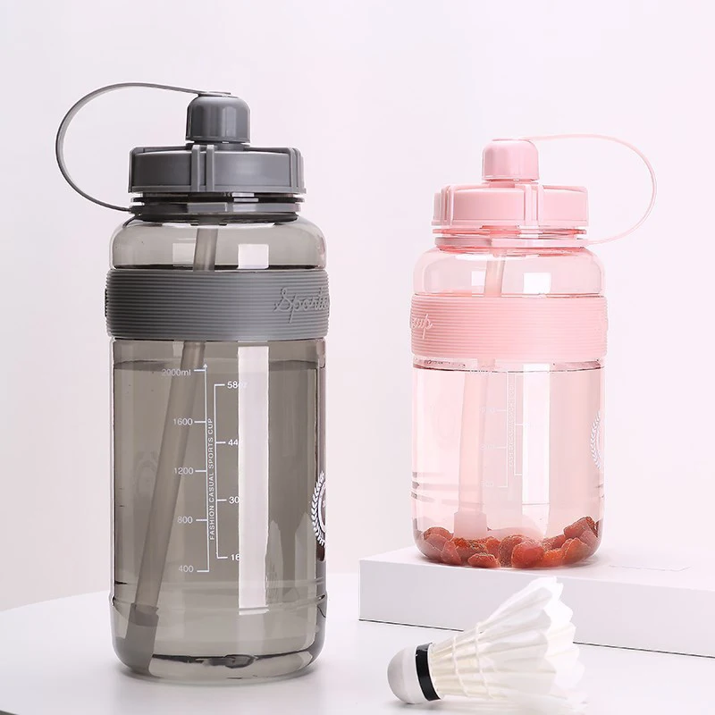 New Sport Water Bottle BPA Free Sport Drinking Water Bottle with Straw 1L 2L Plastic Water Drinking Bottle for Water
