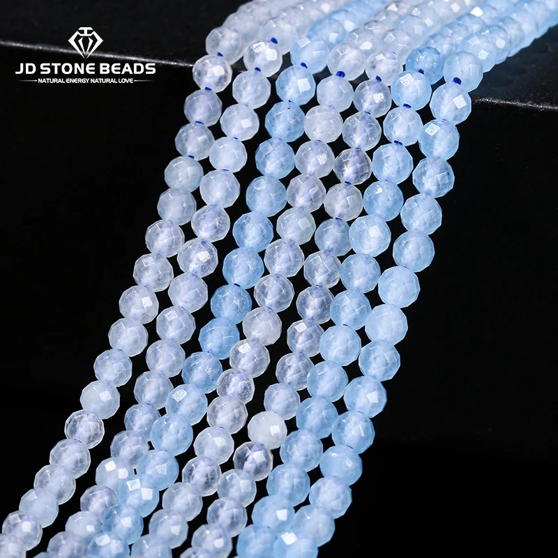 

5A Quality Faceted Natural Aquamarine Bead 3mm Small Loose Spacer Bead For Jewelry Making Diy Necklace Bracelet Accessory