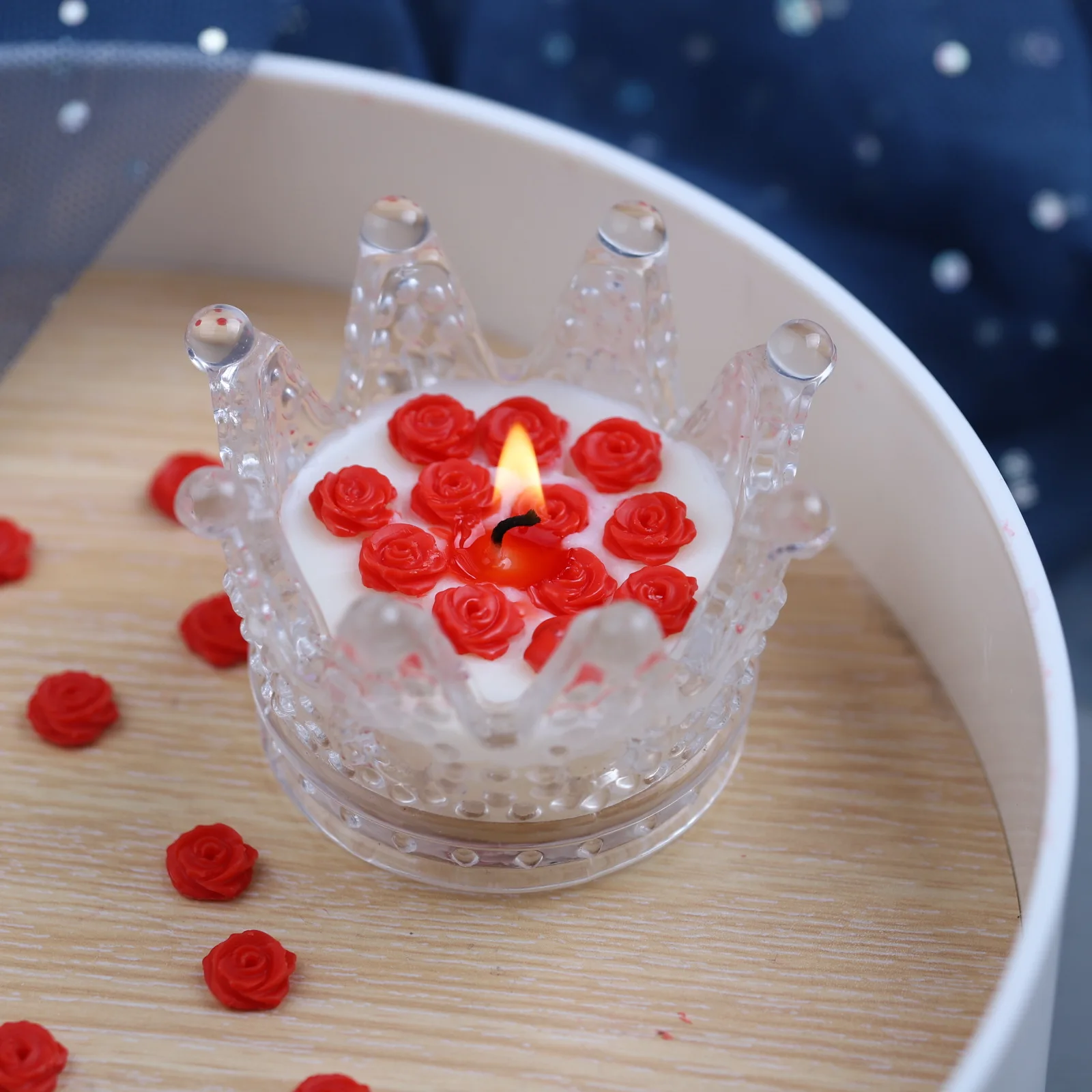 A Cherry Blossom Rose Mini Rose Flower Shape Silicone Mold DIY Decoration Gypsum Resin Drop Mold