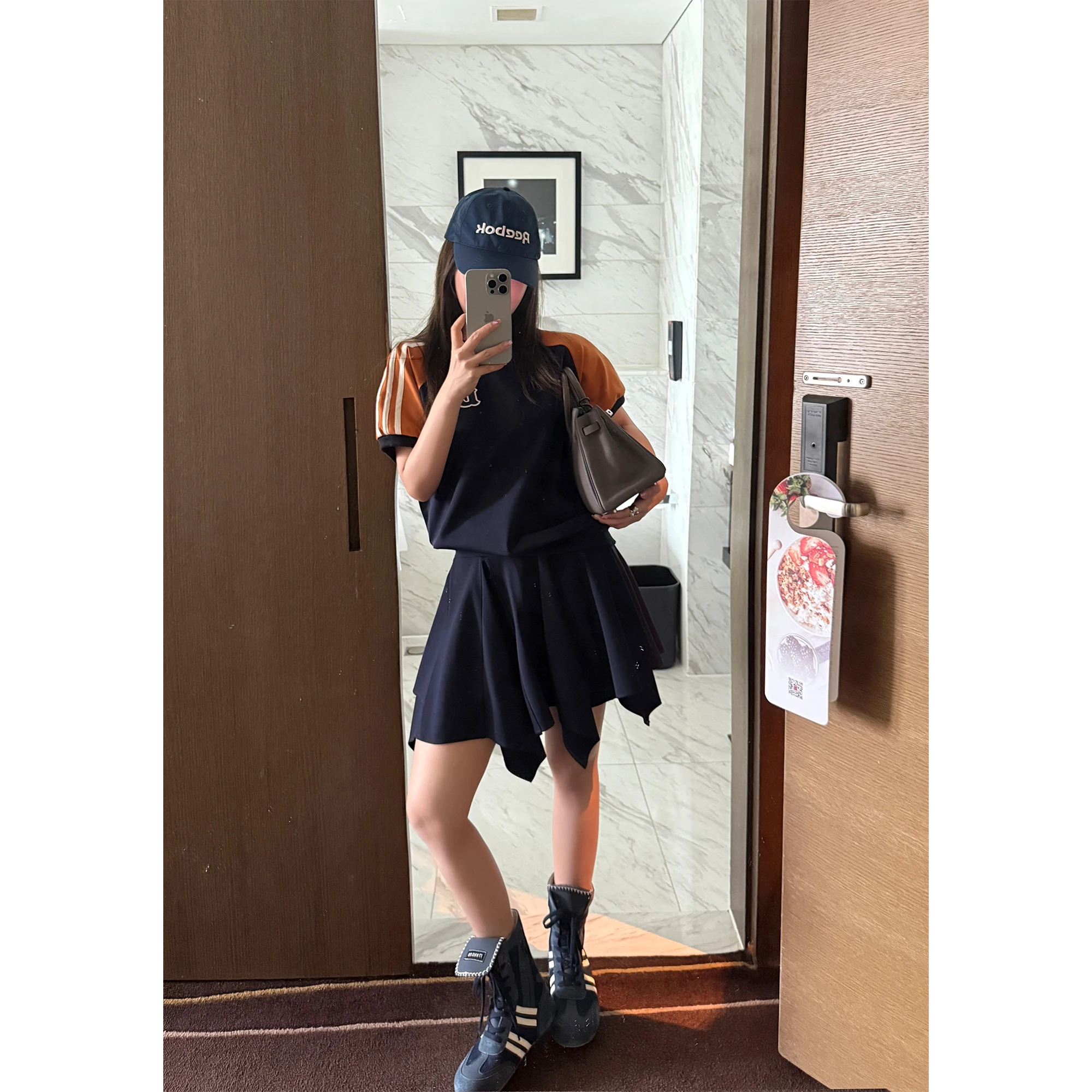 

Scout Baseball Club Spor Color Blo Vitali Sweatirt Sle T-irt f Skirt Women Two-Piece Set Cotton Summer Faion