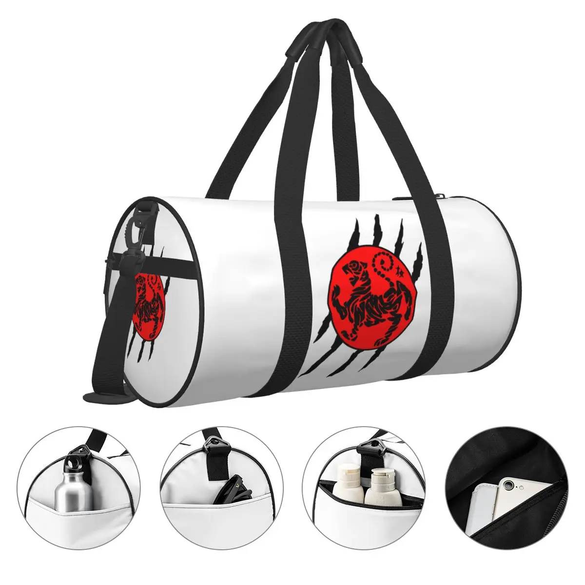 Shotokan Karate Logo Sport Bags Tiger Martial Large Capacity Gym Bag Outdoor Men Women Handbag Travel Training Retro Fitness Bag