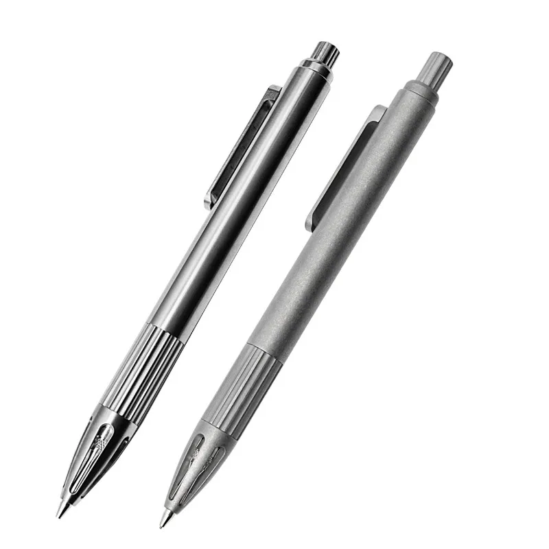 1pc Titanium Alloy Office Business Signature Pen Luxury Anti-slip Writing Pen Gift for Men Women with Box