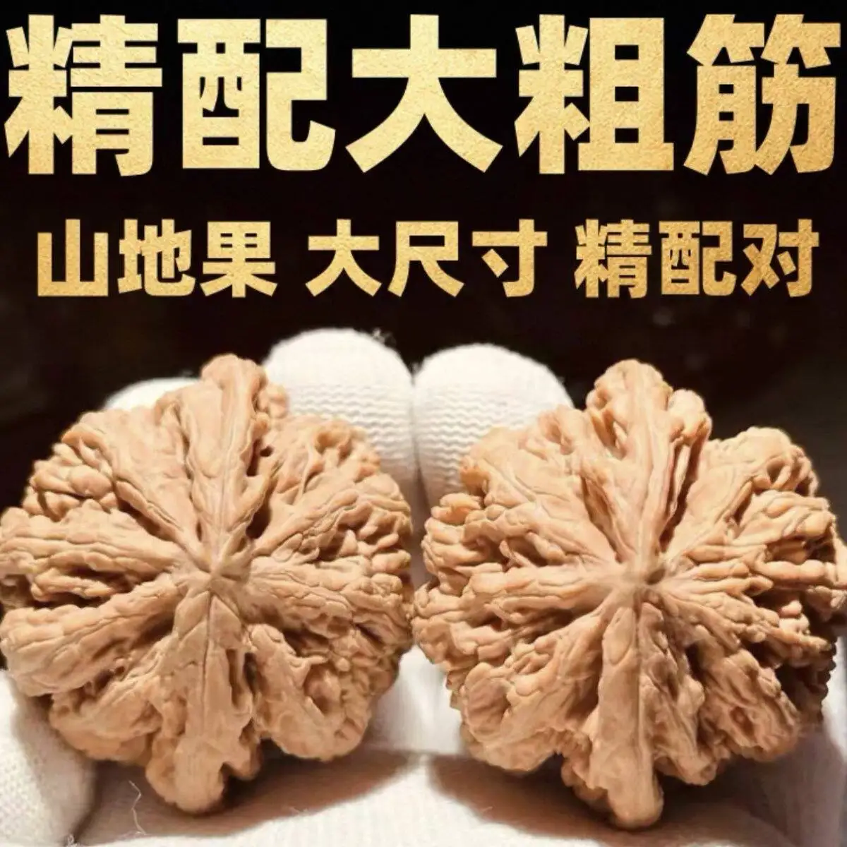 Chinese Traditional Large Thick Ridged Lion Head Wenwan Walnut Pair Hand Play Collectible For Daily Practice Sizes 35mm To 48mm