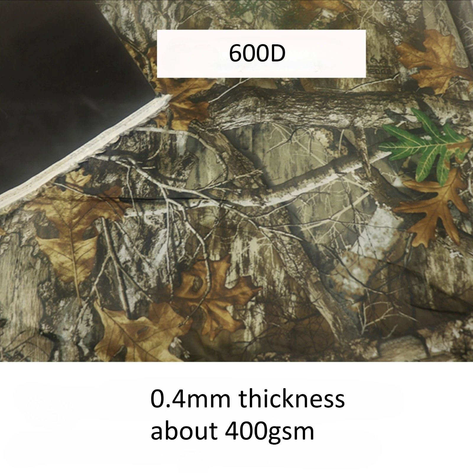 300D 600D البوليستر أكسفورد شجرة حقيقية بيونيك التمويه النسيج واقية من الشمس طلاء أسود الحرارة UV حماية القماش المظلة خيمة DIY بها بنفسك