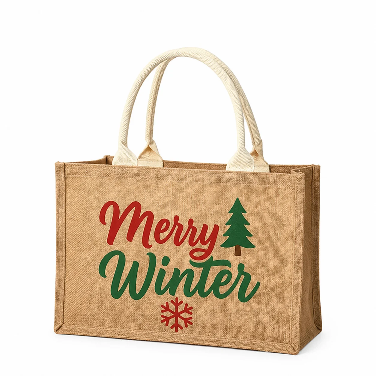 Personalized Merry Winter Tote - огляд і ціна Women Bags Jute