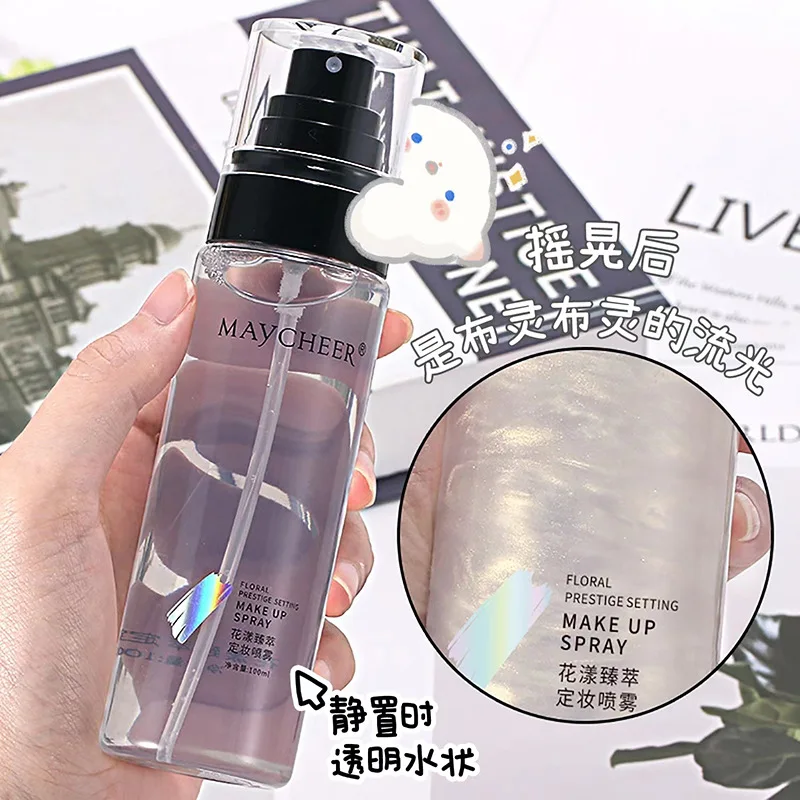 MAYCHEER-esencias para maquillaje, espray hidratante, Control de aceite, sin despegar, Ajuste rápido