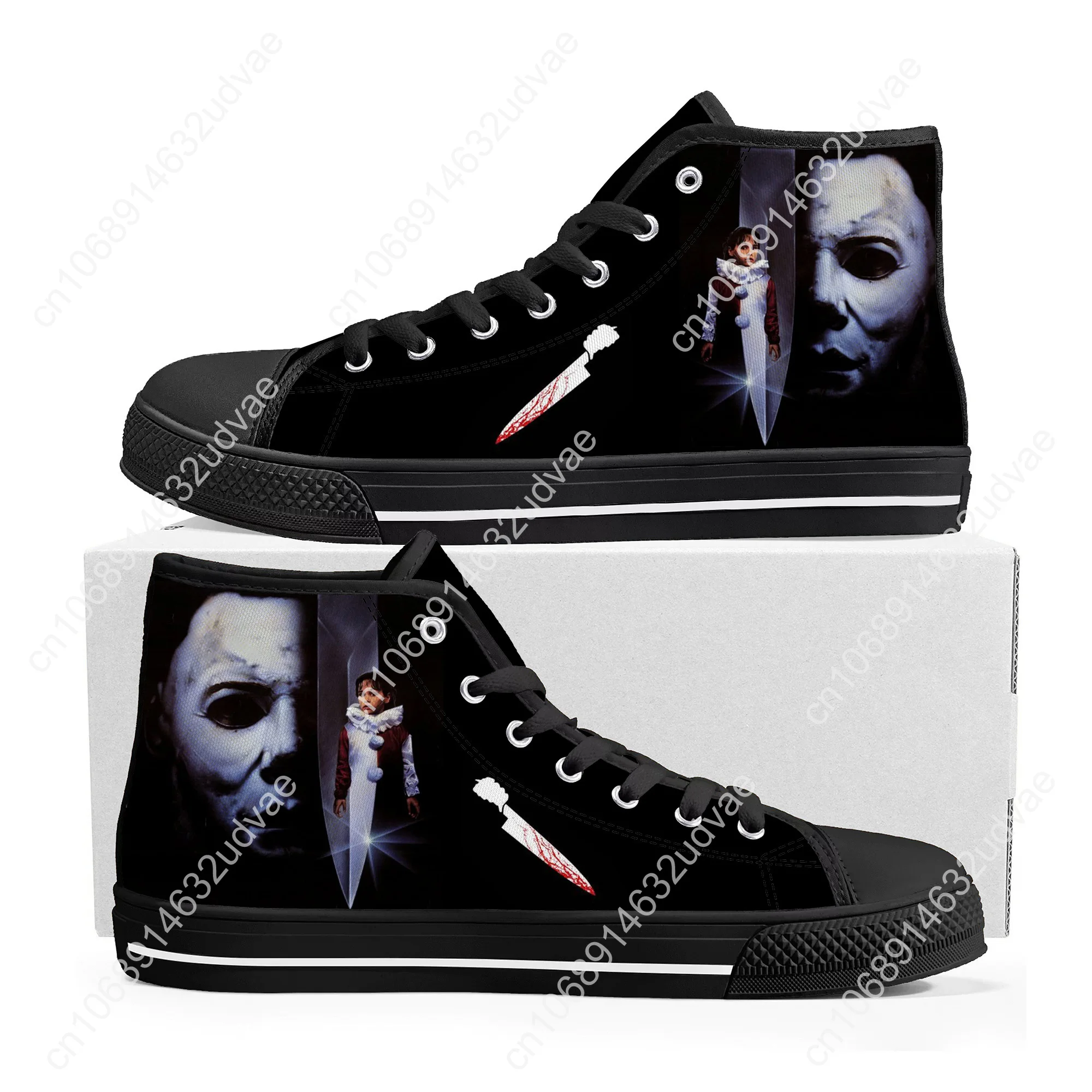 Michael Myers High Top Quality Sneakers Horror Halloween Mens Womens Teenager Canvas Sneaker Casual Couple Shoes Custom Shoe