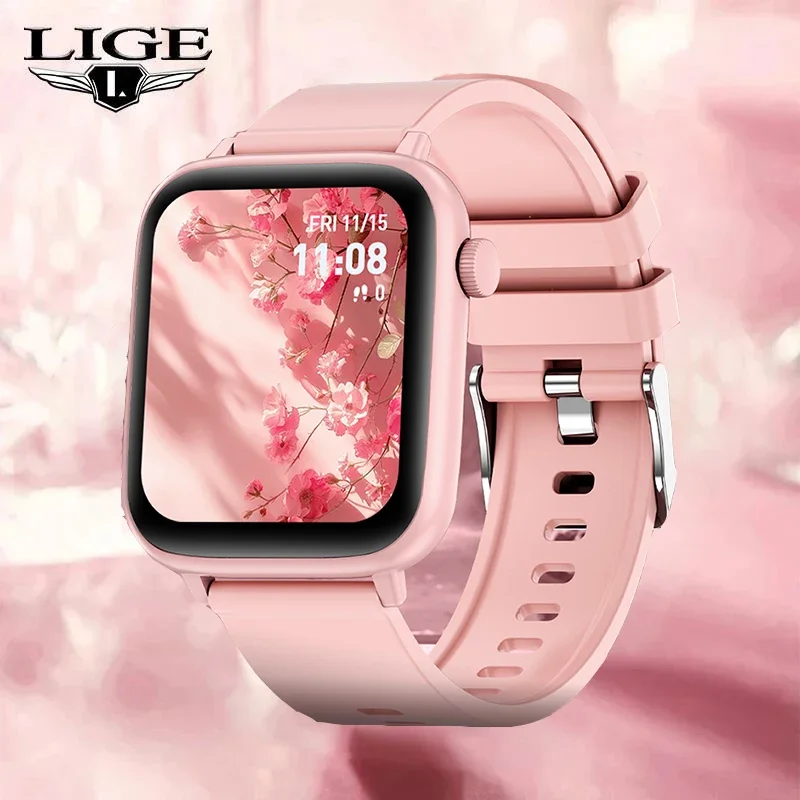 LIGE Women Smart Watches 1.83 Inch HD Display Answer Make Call Message Preview Sport Modes DIY Dial Weather Forecast For Men New