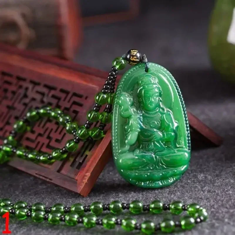 Classic Natural Green Chinese Agate Pendant Jade Necklace Fashion Charm Jewelry Carved Blessing Lucky Amulet Gifts For Women Men