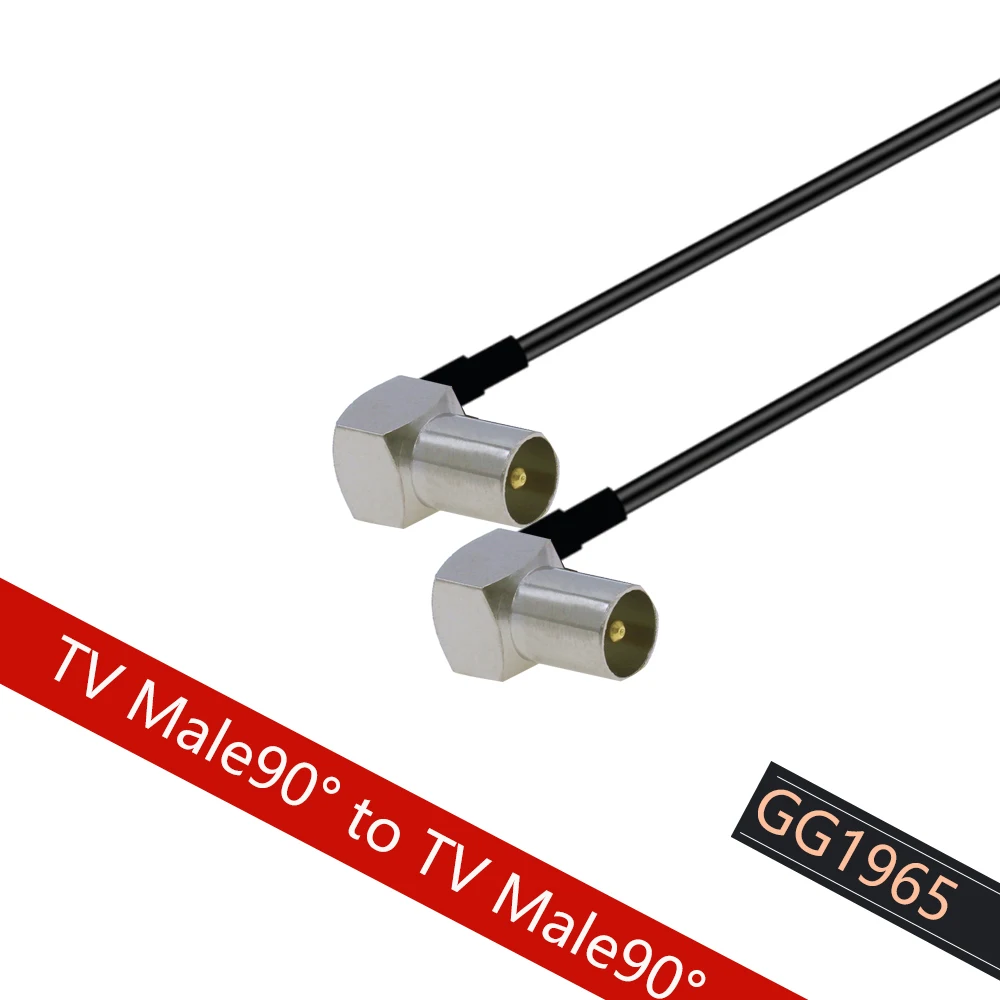 Cabo coaxial aéreo da tevê do rf do cabo coaxial do rf da trança rg174 macho de 90 graus ao adaptador fêmea do cabo 50 ohm da antena do satélite