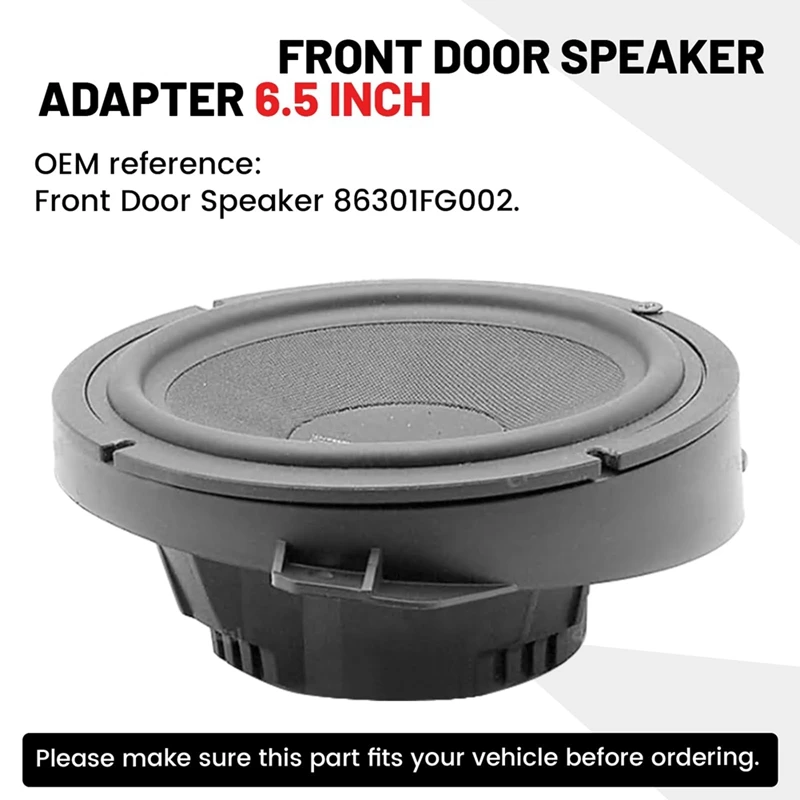 Kit De 2 Anillos Espaciadores Para Altavoz VekAuto – Adaptador De Tweeter De 6.5″ En ABS Impermeable, Compatible Con Subaru Forester 2008-2018 (Negro)