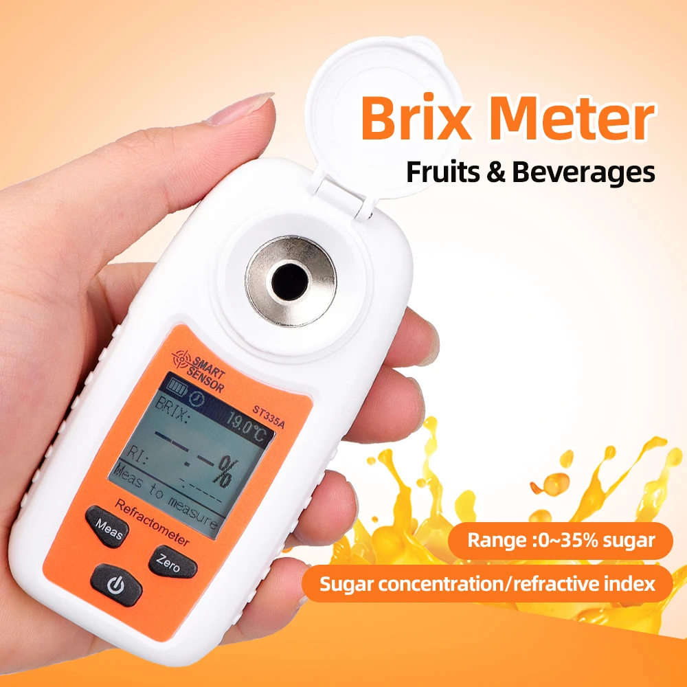 

Digital Brix Meter Professional Refractometer ATC Sugar Content Measuring Instrument Fruit Juice Beverage Wine Beer 0-35% Range