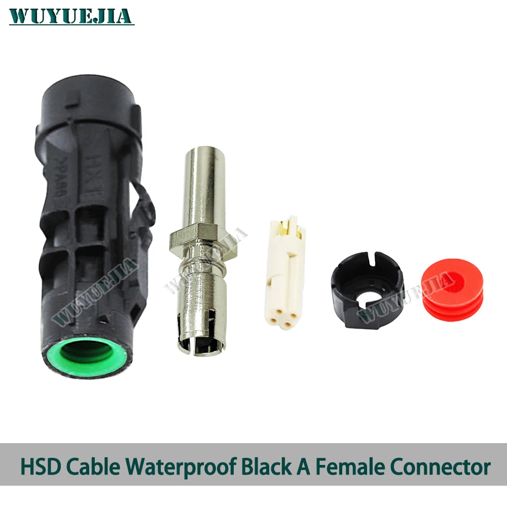 

1Piece NEW Waterproof Black Code A Female Jack HSD LVDS 4 Pin Connector Assembly for Dacar 535 4-Core HSD LVDS Coaxial Cable