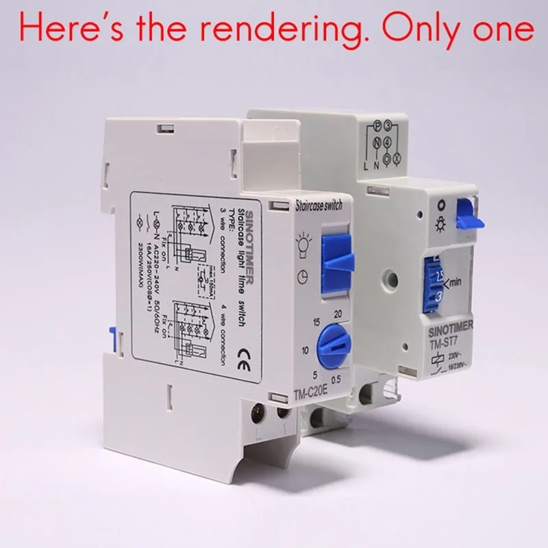 SINOTIMER TM-C20E 20 Minutes Stair Light Delay Timer DHC Relay Normally Open Contact Ad Timer Switch Timer