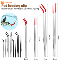 1Pcs Pet Feeding Tweezers Aquarium Tweezers Stainless Steel Reptile With Rubber Tip Feeding Tongs Fish Tank Cleaning Tools