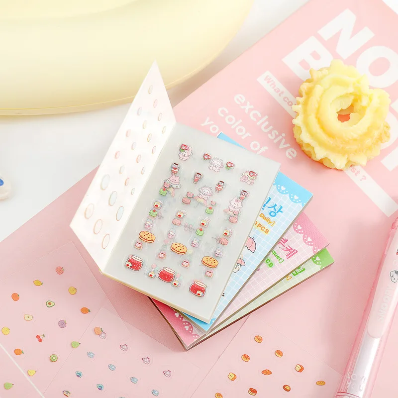 30Pcs Bubble Tiny Motif PET Sticker Book Cartoon Mini Decor Stickers for Journal Album DIY Craft Projects
