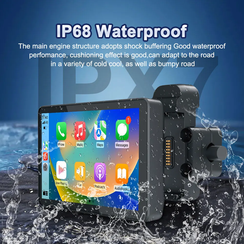 6 Inch IP68 Waterproof Motorcycle Carplay for BMW 1250 GS TPMS Wonderwheel Control Carplay Screen for BMW Motors