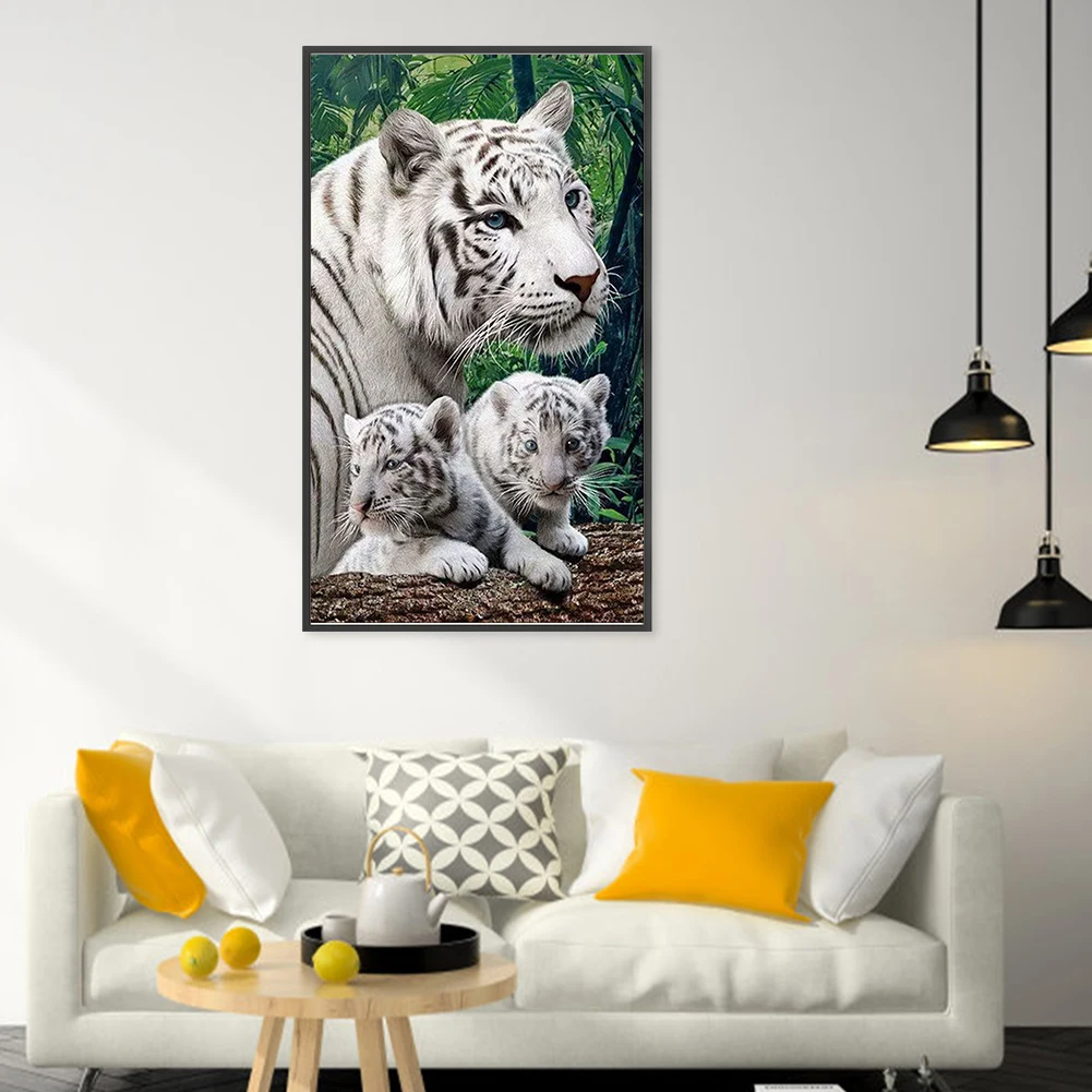 

Полный набор для вышивки бисером 9CT Tigers, набор для вышивки крестом, домашнее искусство, 35x58 см