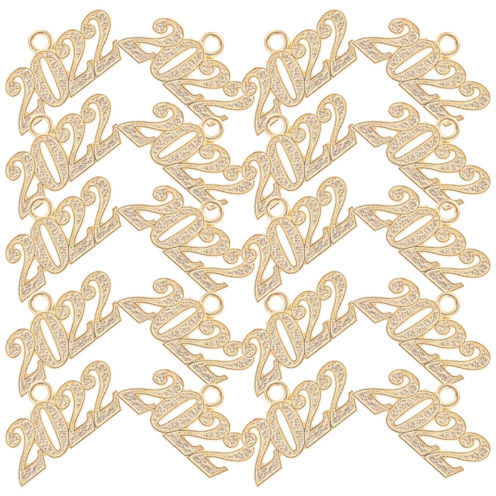 

100pcs Vintage Alloy 2022 Number Charms 3D Diy Jewelry Accessories Necklace Bracelet Keychain Decor Craft Creative Costume