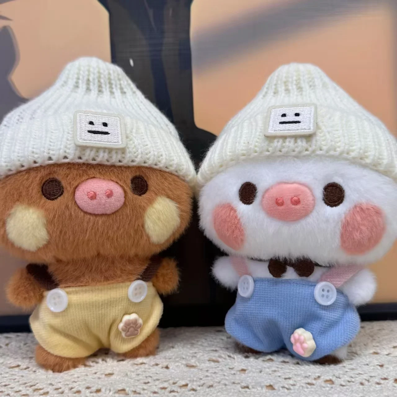 

New Original Yier And Bubu Anime Figures Pig Edition Cute Bag Pendant 12cm Doll Couple Style Kawaii Model Toy Valentines Gift