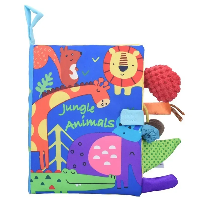 Baby Cartoon 3D Tail Black and White Red Animal Washable Cloth Book Infant Early Learning Cognition Toys with Sound Paper Gifts