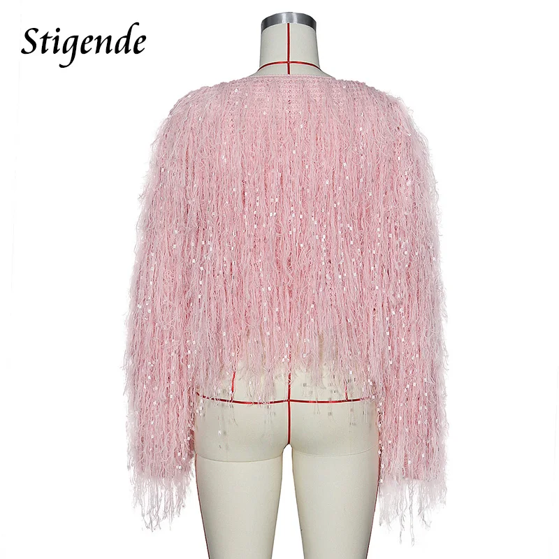 Stigende Tassels Crop Sweater Pullover Autumn Woman Fringe Sweater Knitting Pullovers Elegant Sexy Crochet Jumper Top Clubwear