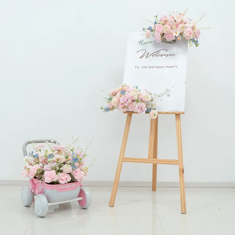 Baby birthday banquet, first-year banquet decoration simulated flower, finished trolley display board flower, photography prop