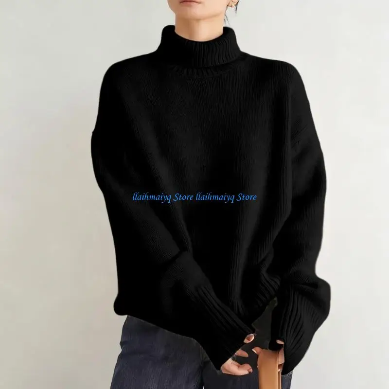 573B Turtleneck Sweater 2026 Fall Winter Thick Knitted Pullover Trendy Jumper Top 4