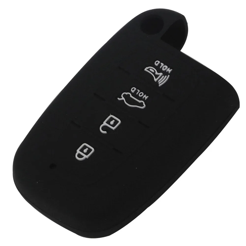 jingyuqin 4 Button Silicone Key Case for HYUNDAI Elantra Sonata Veloster for Kia Soul Sportage Car Remote Smart Fob Cover