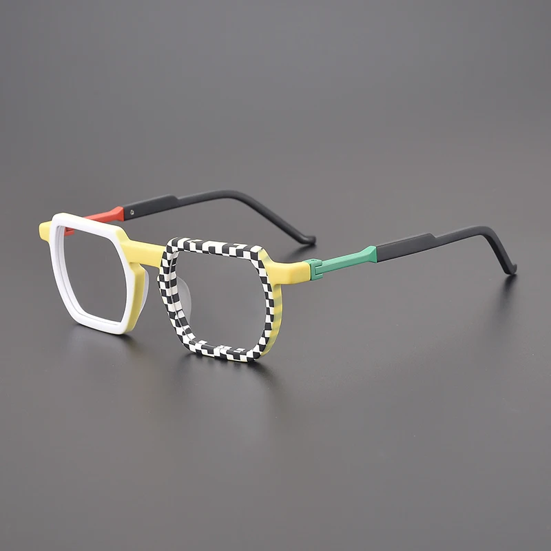 

Frosted texture square glasses frame men's and women's luxury brand color matching retro optical glasses make prescription glass