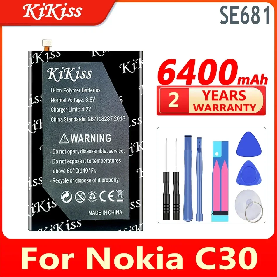 

KiKiss Battery SE681 6400mAh For Nokia C30 High Capacity Bateria