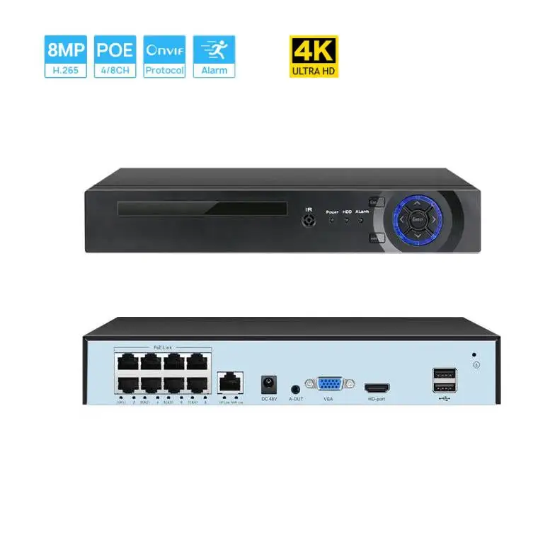 Xmeye 8ch  4K 8MP POE Nvr Video Recorder Network