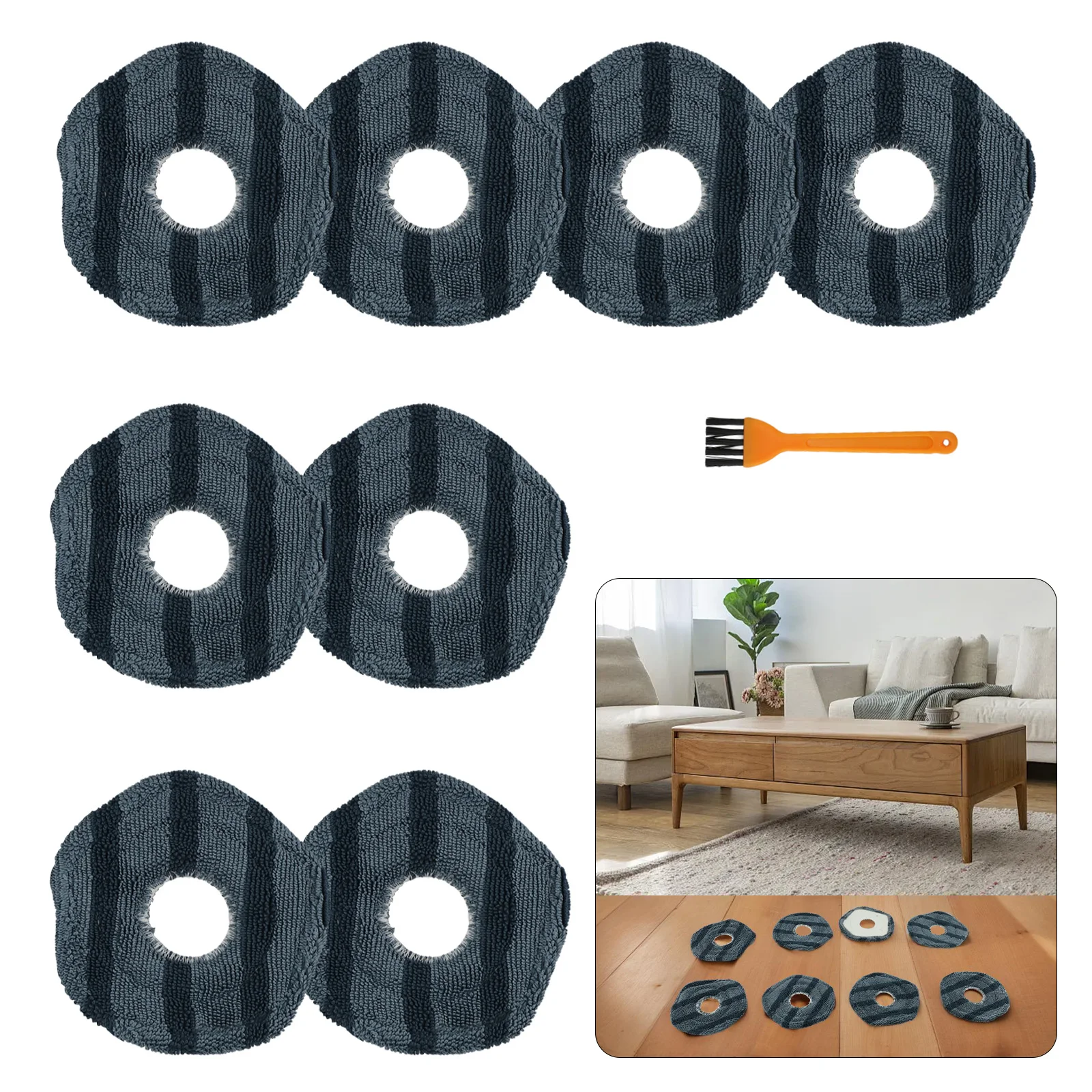 Spin Cleaning Mop For Pads Set for eufy X10 Pro and For Omni X9 Pro Robot Vacuum Cleaner 4/8 Pack Replacement Accessories