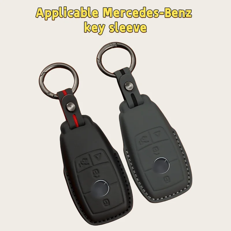 

For Mercedes Benz car key cover C260L gla glc300l buckle gle bag E300L a200L leather high-grade key case