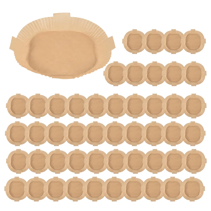 B47B- بطانات ورقية للاستعمال مرة واحدة للمقلاة الهوائية، 50 قطعة بطانات زبدة مربعة غير لاصقة مقاس 7.9 بوصة، مقاومة للزيت لسلال المقلاة الهوائية