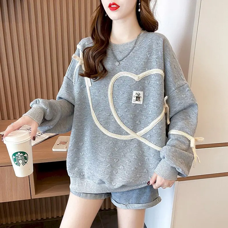 Fashion Pullovers Women Long-sleeved Mid-length Sweatshirts Autumn Trendy Pullover Loose Niche Design Sense Tops Womens Clothes