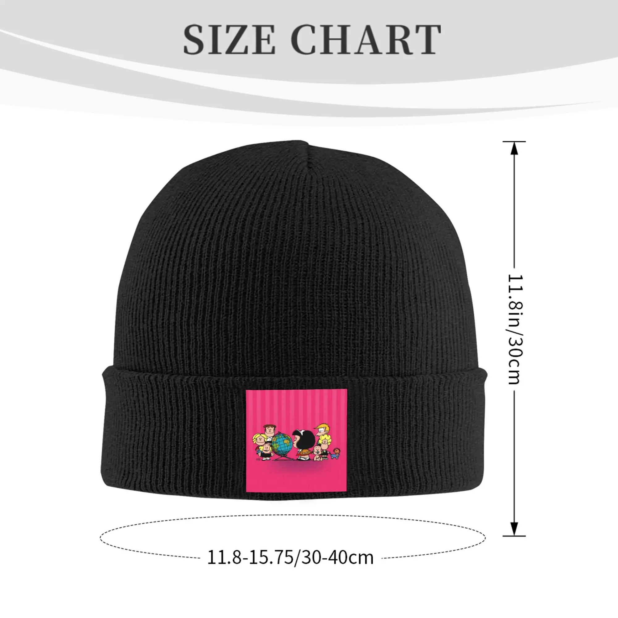 Mafalda Friends Bonnet Hats  Fashion Knitted Hat For Men Women Autumn Winter Warm Quino Comic Cartoon Skullies Beanies Caps