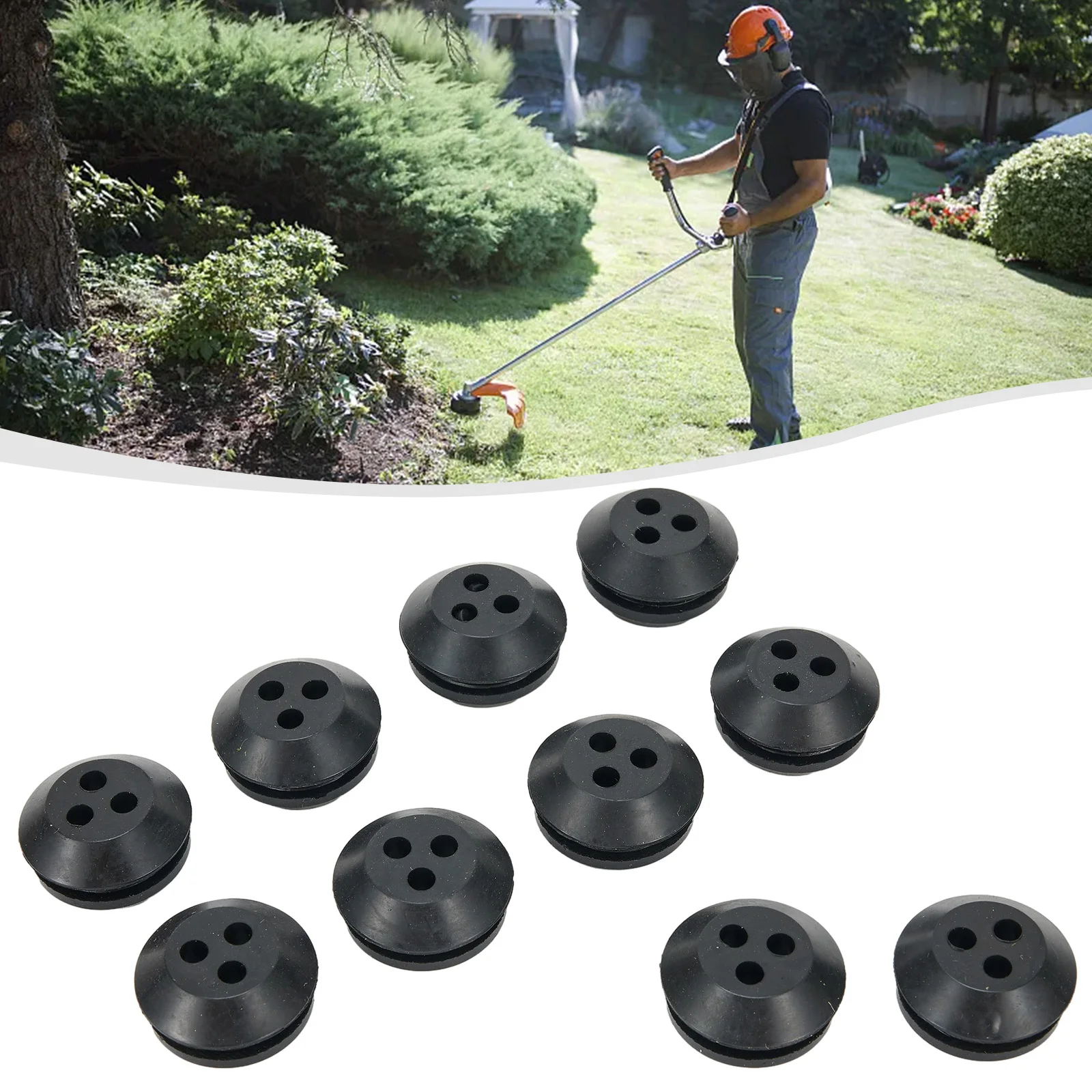 10pcs 3 Hole Fuel Gas Tank Grommet For Echo GT & SRM Trimmer Lawn Mower Chainsaw Parts Rubber Fuel Gas Tank Grommet Garden Tools