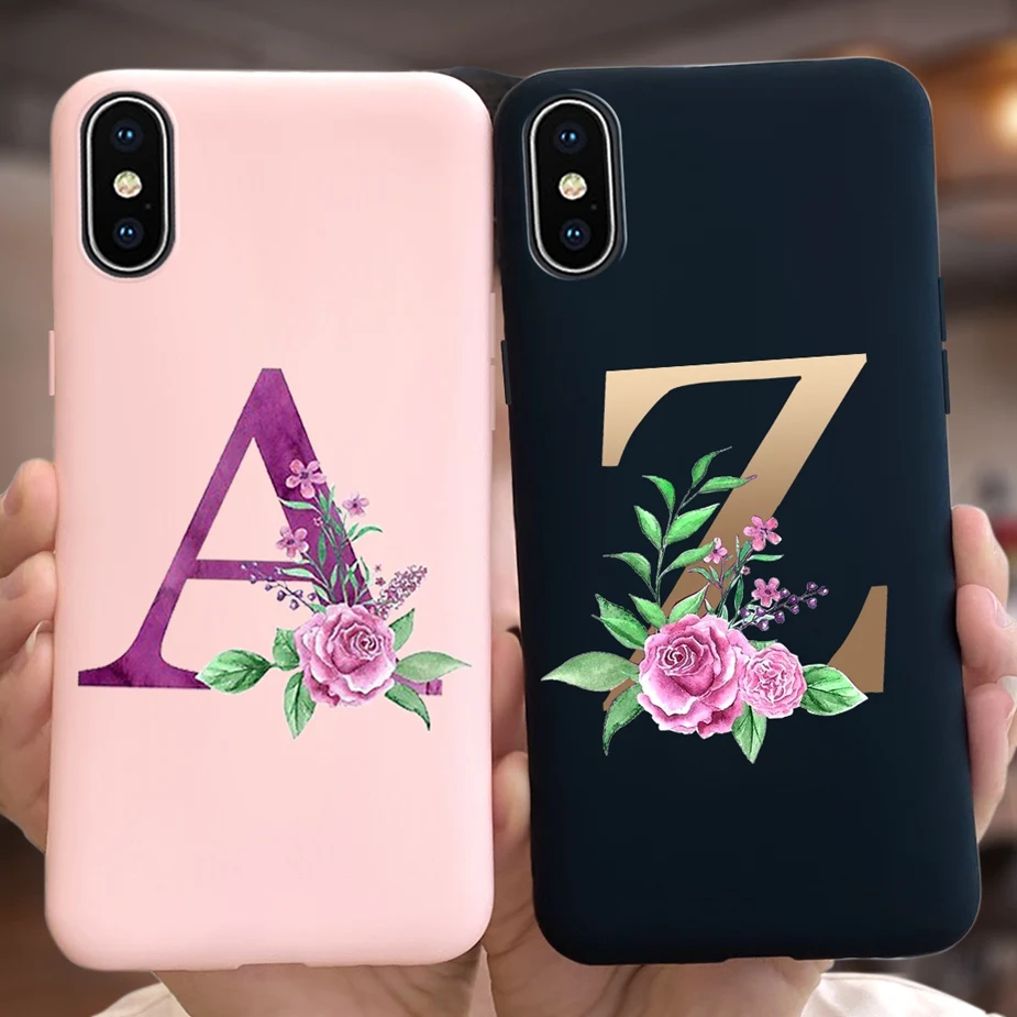 For Apple iPhone X Xr Xs Max Case iPhoneX Cute Letters Soft Silicone Phone Back Cover For iPhone X Xr Xs Cases Shockproof Bumper