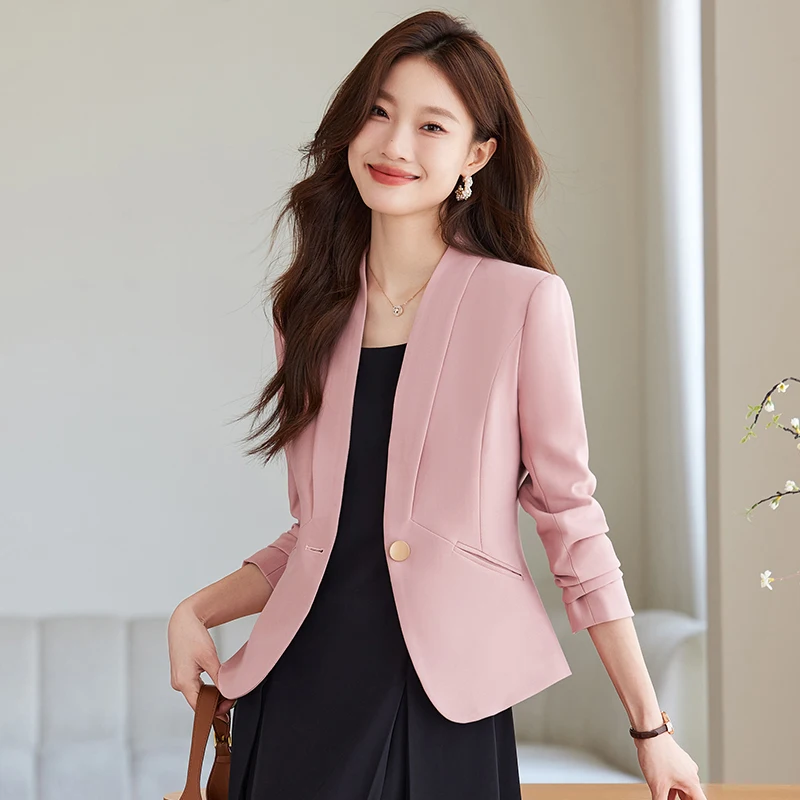 ZJYT Korean Fashion Slim Fit Blazers Women\'s Coat Jacket New Autumn Outerwears Elegant Office Lady Casaco Plus Size Veste Femme