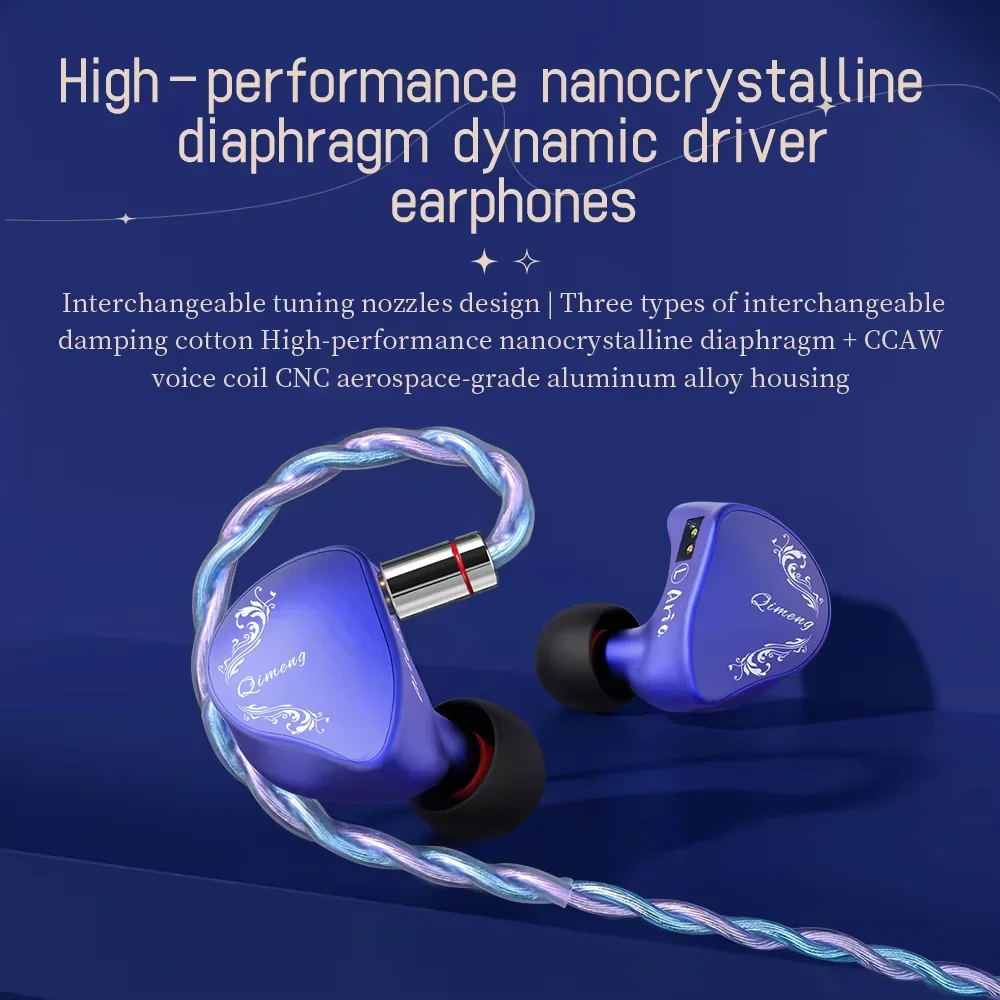 CVJ ARIA Hifi Earphones 10mm High Performance Nano-Crystal Coated DD IEMs with Detachable Cable Design for Audiophiles