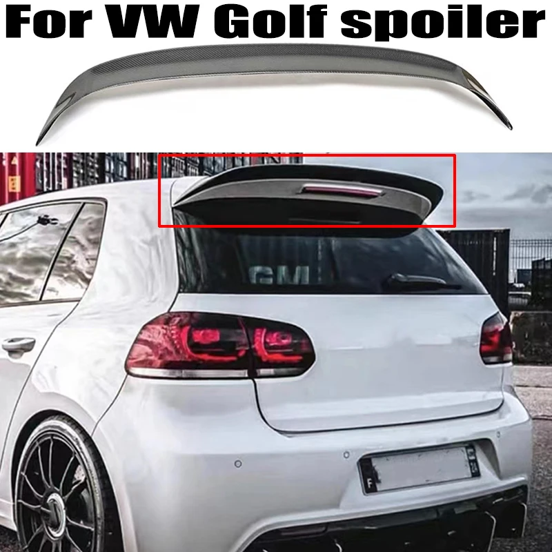 For Volkswagen VW Golf 6 GTI R20 TSI MK6 Spoiler 2010 2011 2012 2013 ABS Plastics Car Rear Roof wings spoiler Airfoil Accessorie