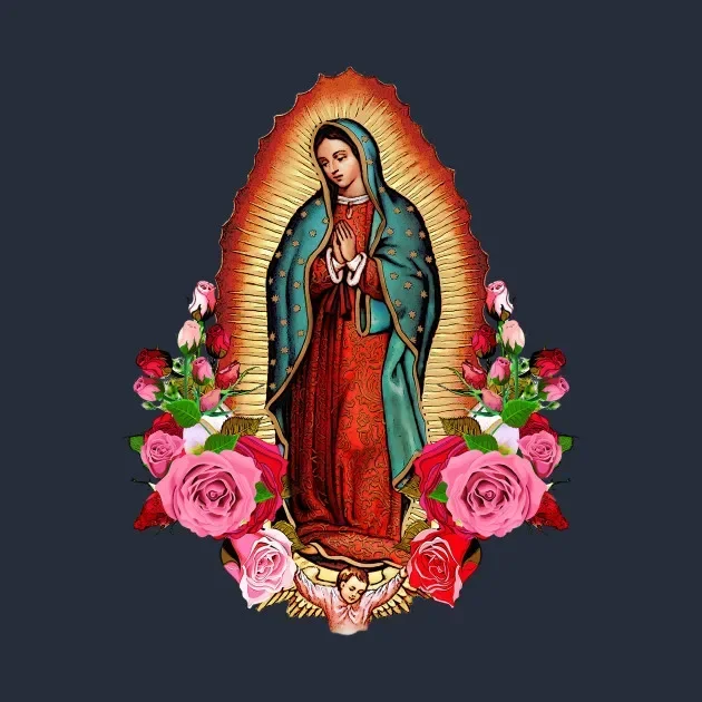 

The Patron Saint of Mexico Our Lady of Guadalupe Virgin Mary T Shirt New 100% Cotton Short Sleeve O-Neck T-shirt Casual Mens Top