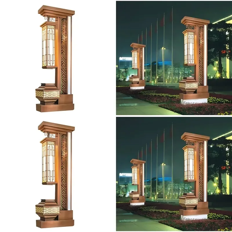 Custom IP65 Waterproof LED Landscape Lawn Light Chinese Decorative Garden Bollard Channel Plaza Quick Delivery