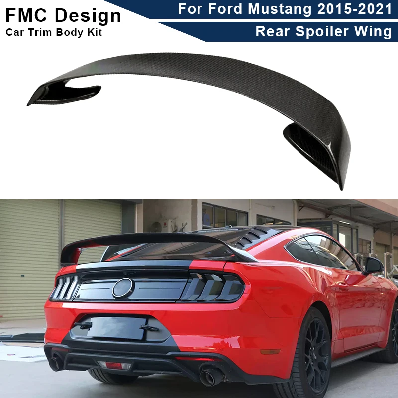 For Ford Mustang 2015-2020 350 Carbon Fiber  Car Rear Trunk Spoiler Rear Wing Tail Wing Parts Upgrade Body kit