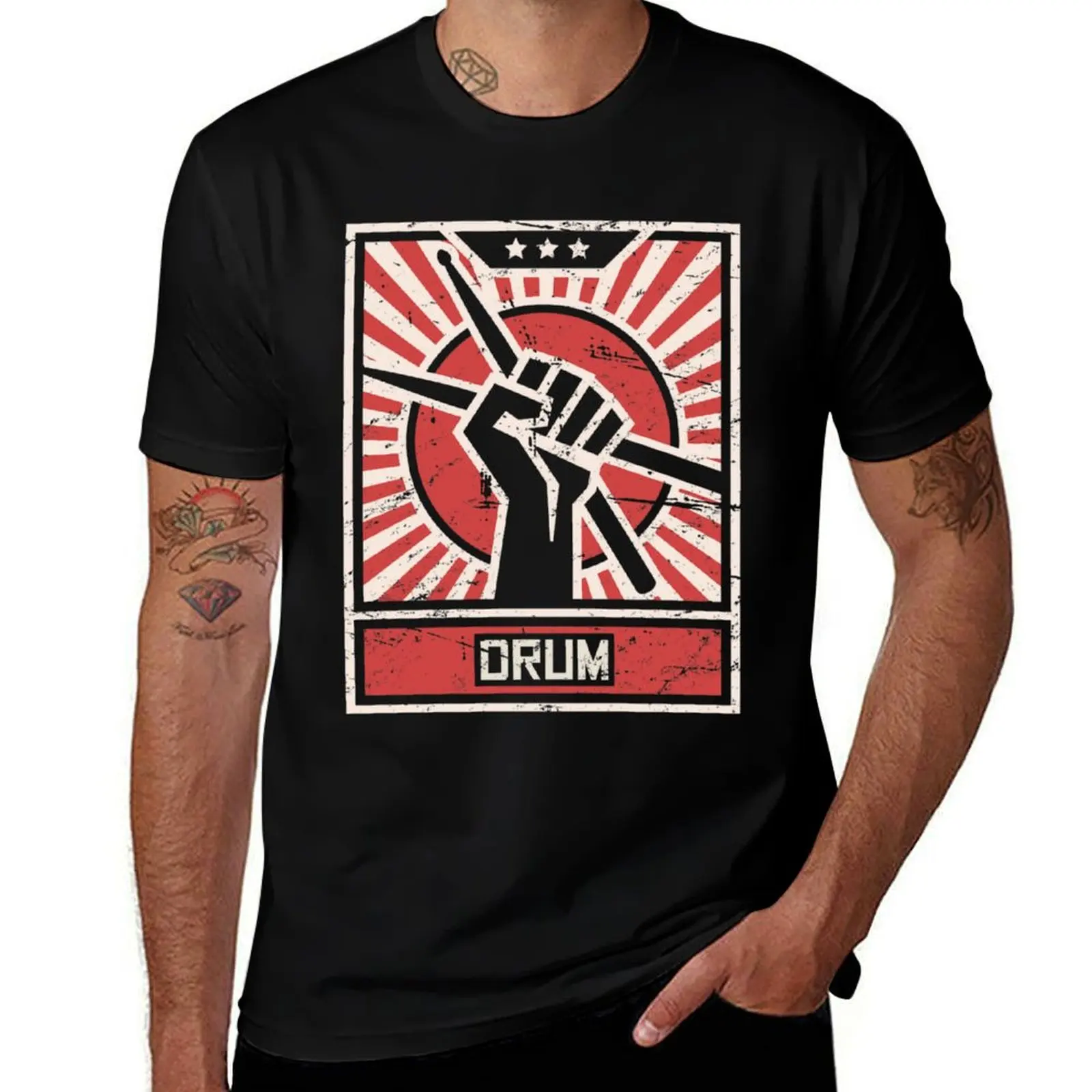 Drummer Propaganda T-Shirt Large Size Soft Cotton T-Shirt