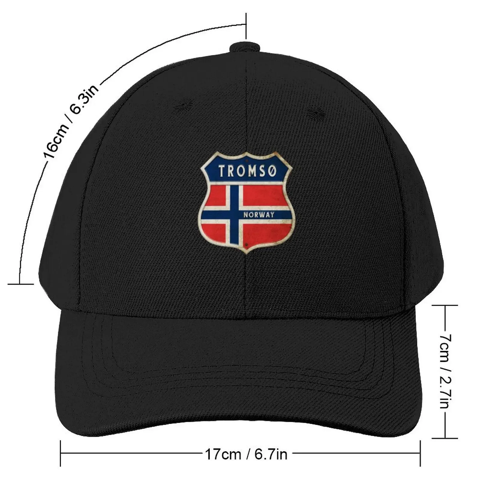 Troms? Norway coat of arms flag design Baseball Cap Luxury Brand cute Hat Man Luxury Golf Women Men's